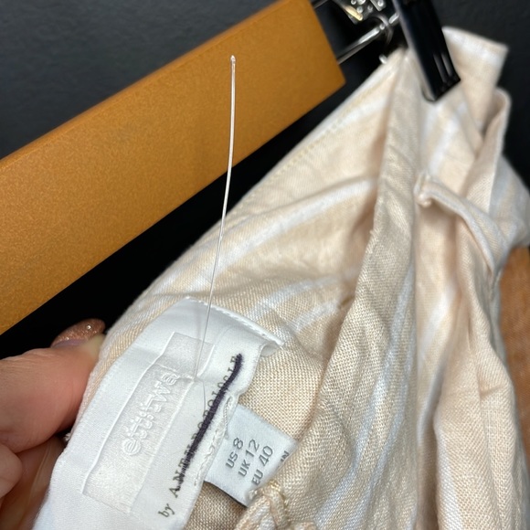 NWOT ett : twa Anthropologie Striped Linen Wide Leg Pants - Size 8 - Picture 9 of 17